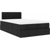 Syfax Ottoman-Bett mit Matratze Schwarz 120x190 cm Stoff