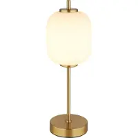 Globo Goldene Tischleuchte Ewald weißes Glas Ø 13,5cm