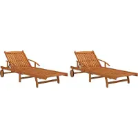 Syfax Sonnenliegen 2 Stk. Massivholz Akazie