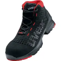 Uvex 8547, Unisex, Erwachsener, Sicherheitsschuhe, Schwarz, Grau, Rot, FO, S1, Schnürverschluss