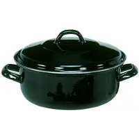 Karl Krueger Krueger STEW POT KB20 MATT Black Kochtopf inkl. Deckel, emailliert, 20 cm Durchmesser, Induktionsherd-geeignet, Antihaftbeschichtung