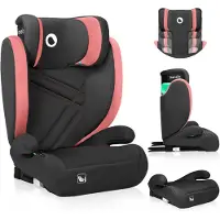 Lionelo Hugo I-Size Autokindersitz ab 4 - 12 Jahre, ab 15 kg - 36 kg, i-Size ISOFIX oder Autogurte- Pink Baby
