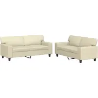 vidaXL 2-tlg. Sofagarnitur Creme Kunstleder