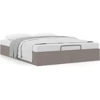 Syfax Ottoman-Bett ohne Matratze Taupe 140x190 cm Stoff