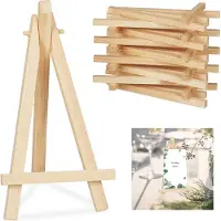 Relaxdays Staffelei klein, 10er Set, Tischdekoration für zu Hause, Hochzeiten, Feierlichkeiten, HxB: 15,5 x 8 cm, natur