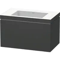 Duravit Waschtischunterschrank c-bonded L-Cube 80x48cm, o HL, graph ma, 1 Ausz., wandhängend