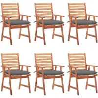 Syfax Garten-Essstühle 6 Stk. mit Kissen Massivholz Akazie