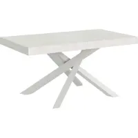 Itamoby Volantis ausziehbarer Tisch 180/284x90 cm, Esche weiß, Beine weiß