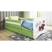 RAUMHIRSCH FURNITURE Kinderbett Jugendbett Formel 1 70x140, 80x160, 80x180 cm - Komplettset mit Matratze, Schublade & Rausfallschutz