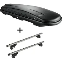 VDP Dachbox VDPJUXT600 600Ltr abschließbar + Dachträger/Relingträger LION2 kompatibel mit für Ford Kuga II (5 Türer) ab 12