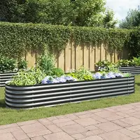 Prolenta Maison Exclusive - Garten-Hochbeet 320x80x44 cm Verzinkter Stahl Grau