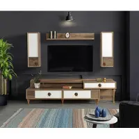 AEA Wohnzimmer Wohnwand rtv Lowboard Holz Braun Möbel Fernseh Neu Modern