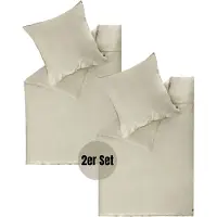 Schöner Wohnen Kollektion SCHÖNER WOHNEN-Kollektion Satin Bettwäsche PLAIN Beige 140 x 200 cm - 2er Set