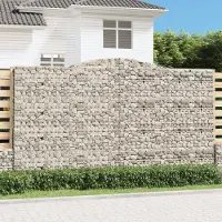Prolenta Maison Exclusive - Gabionen mit Hochbogen 15Stk. 400x50x220/240cm Verzinktes Eisen