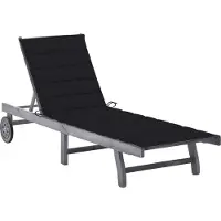 Prolenta Maison Exclusive - Sonnenliege mit Auflage Grau Akazie Massivholz