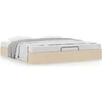 Syfax Ottoman-Bett ohne Matratze Creme 180x200 cm Stoff