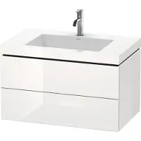 Duravit Waschtischunterschrank c-bonded L-Cube 80x48cm, 1 HL, we. hgl, 2 Schub., wandhängend
