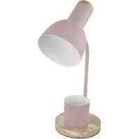 Emos LED Tischlampe POPPY mit Stift-Halter, E27 Gewinde, Netzkabel 1,5m mit Schalter und Eurostecker, ohne Lichtquelle, E27 max. 25W, Rosa, Z7640P