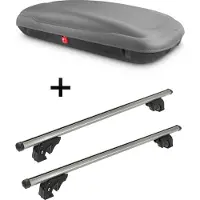 VDP Dachbox -BA400 + Dachträger/Relingträger VDPLION1 kompatibel mit für Citroen Xm Break (5 Türer) 94-00
