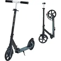 StarTech.com Kinderroller Cityroller - Zweirad Tretroller - Höhenverstellbarer Lenker - Rutschfestes Deck - Klappbar - Bis 100 kg belastbar - Ab 8 Jahren - Schwarz