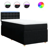 Syfax Boxspringbett mit Matratze Schwarz 90x190 cm Stoff
