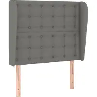 Syfax Kopfteil mit Ohren Dunkelgrau 103x23x118/128 cm Stoff