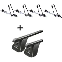 VDP 4x Fahrradträger SAGITTAR + Dachträger Stahl kompatibel mit für Honda Civic 5 Türer 2006-2012