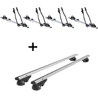 VDP 4x Fahrradträger SAGITTAR + Relingträger VDP004 XL kompatibel mit für Ford Galaxy 2000-2010