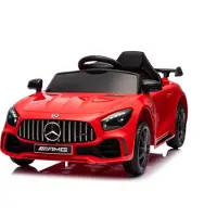FCH Elektroauto Kinderauto Mercedes Gtr, mit 2,4G Fernbedienung, LED Scheinwerfer, MP3, Hupe und Musik, Rot