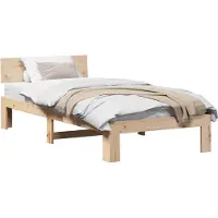 Syfax Bettrahmen mit Kopfteil Natur 75 x 190 cm Massives Kiefernholz