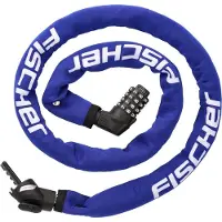 Fischer Fahrrad Kettenschloss Neopren 130cm 6mm Zahlen - blau Farbe: schwarz