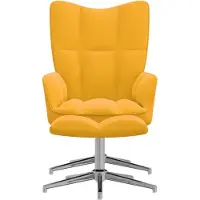 vidaXL "im Sonderangebot"Einzelsessel moderne - CLORIS - Relaxsessel - Polstersessel mit Hocker Senfgelb Samt - 62 x 68 x 98 cm - DEMöbel2010317