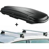 VDP Dachbox VDPJUXT600 600Ltr abschließbar + Dachträger CRV107A kompatibel mit Opel Astra J Kombi (5 Türer) 2010-2015