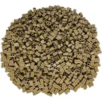 LEGO 1x2 Mauersteine Bausteine Dunkelbeige - 98283 NEU! Menge 50x