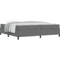 vidaXL Bettrahmen mit Matratze Hellgrau 200 x 200 cm Stoff