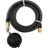 Syfax Saugschlauch mit Messing-Anschlüssen Schwarz 1,1" 10 m PVC