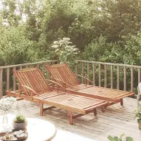 vidaXL "im " Sonnenliegen 2 Stk. - möbel für den Garten - Massivholz Akazie - Gartenliegen CC3744