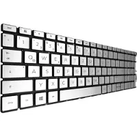 T-ProTek DEUTSCHE-Tastatur Keyboard Silber mit Beleuchtung kompatibel für HP 15-da0300