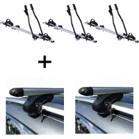 VDP 3x Fahrradträger SAGITTAR + Relingträger L120 kompatibel mit für VW Passat Variant B7 10-14