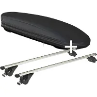 VDP Dachbox VDPMAA320 320 Liter abschließbar schwarz matt + Dachträger VDPKING1 kompatibel mit Volkswagen Golf VII Sportsvan (AM1) 5 Türer 2014-2019