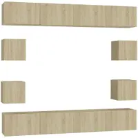vidaXL 8-tlg. TV-Schrank-Set Sonoma-Eiche Holzwerkstoff