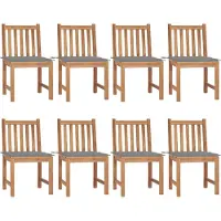 Syfax Gartenstühle 8 Stk. mit Kissen Massivholz Teak