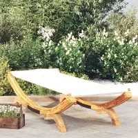 vidaXL Loungebett 100x188,5x44 cm Bugholz Massiv Creme , Gartenliegen Design 2024