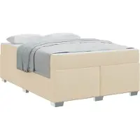 Syfax Bettrahmen mit Matratze Creme 140 x 200 cm Stoff