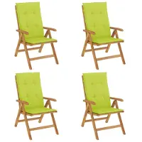 vidaXL Gartenstühle mit Kissen 4 Stk. Massivholz Teak