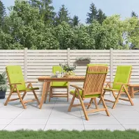 vidaXL Möbel Gartenstühle mit Kissen 4 Stk. Massivholz Teak - Gartenstühle 3196474