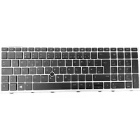 T-ProTek DEUTSCHE-Tastatur Black Silver Frame Trackpoint Beleuchtung kompatibel für HP EliteBook 850 G5 (5DF20EA)