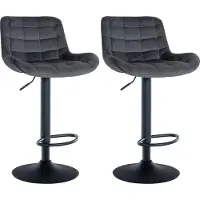 CLP 2er Set Barhocker Tover 360° drehbar und in der Höhe verstellbar schwarz Material Kunstleder