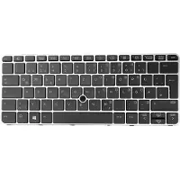 T-ProTek Tastatur - Farbe: Schwarz - mit Silber Rahmen - mit Mausstick - mit Beleuchtung Deutsches Tastaturlayout kompatibel für HP EliteBook 820 G4