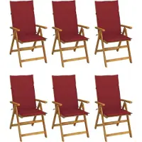 vidaXL "im Angebot" Klappbare Gartenstühle 6 Stk. - bis 150 kg - mit Auflagen Massivholz Akazie - Stapelsessel CC2765